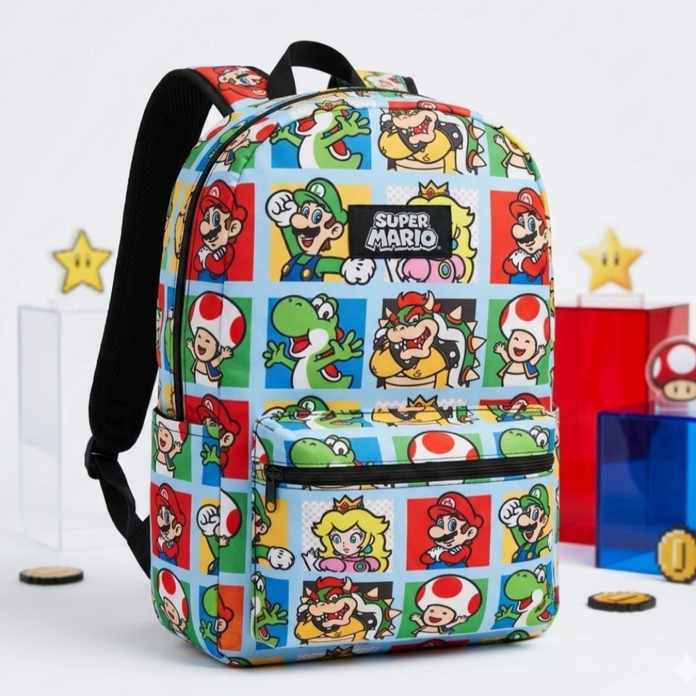 Nintendo Super Mario Backpack 11" Multi Character Gamer Gaming Arcade Streetwear